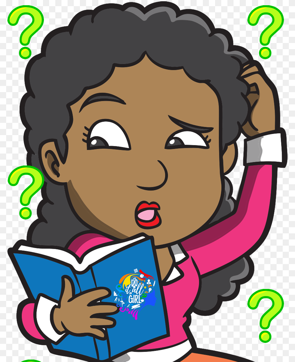 Question Mark Clipart Girl, Person, Reading, Baby, Book Free Png Download