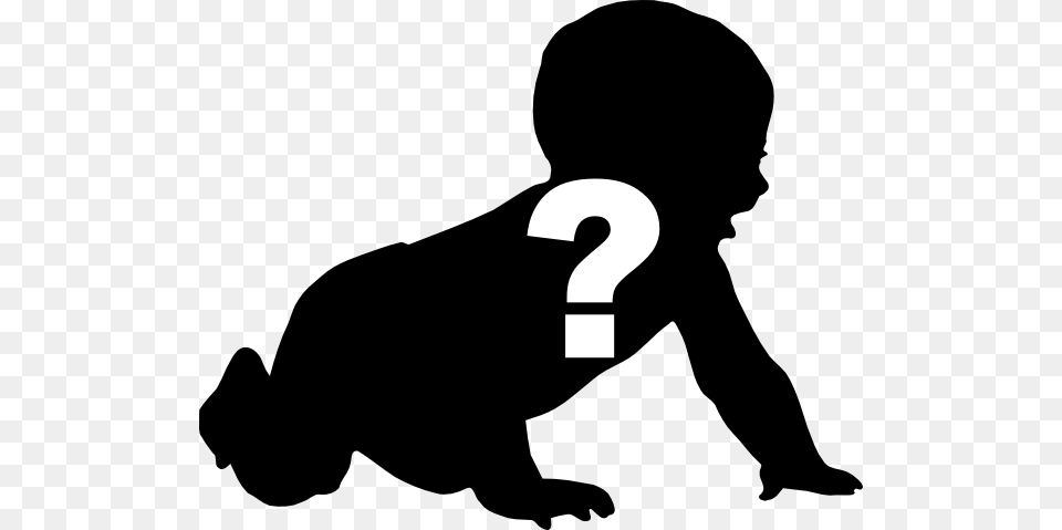 Question Mark Clipart Silhouette, Baby, Person, Stencil Png Image