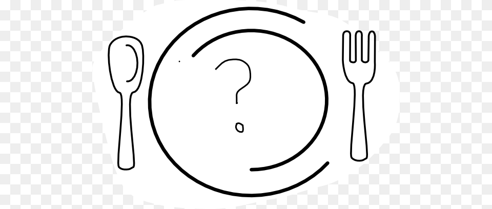Question Mark Dinner Plate Clip Art, Cutlery, Fork, Spoon Png Image