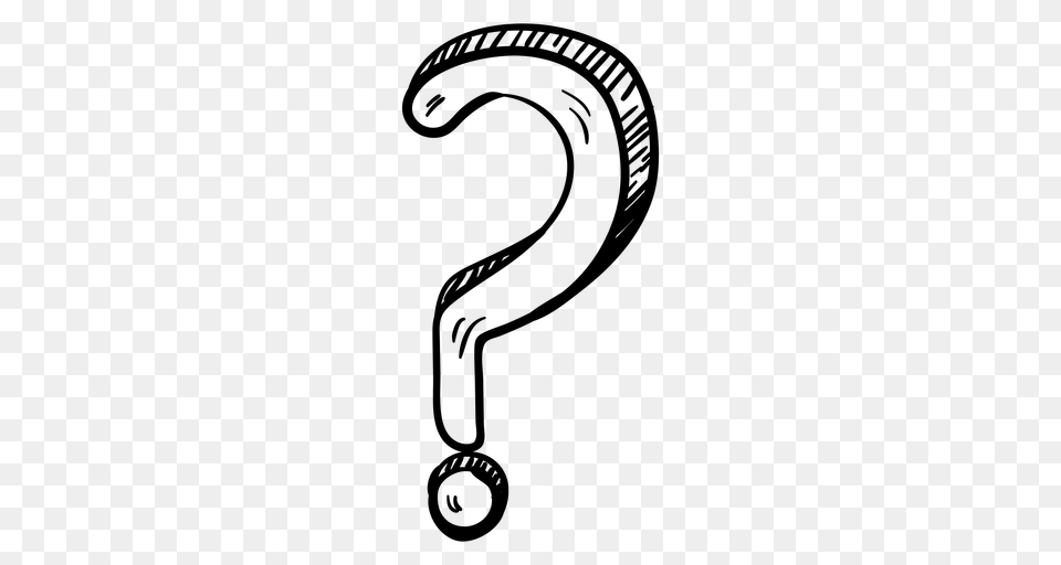 Question Mark Doodle, Gray Png Image