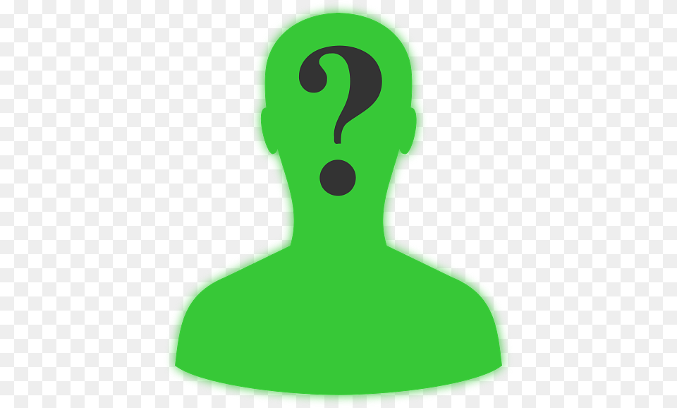 Question Mark In A Green Silhouette Png Image