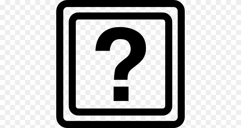 Question Mark Inside A Box Outline, Symbol, Number, Text Png Image