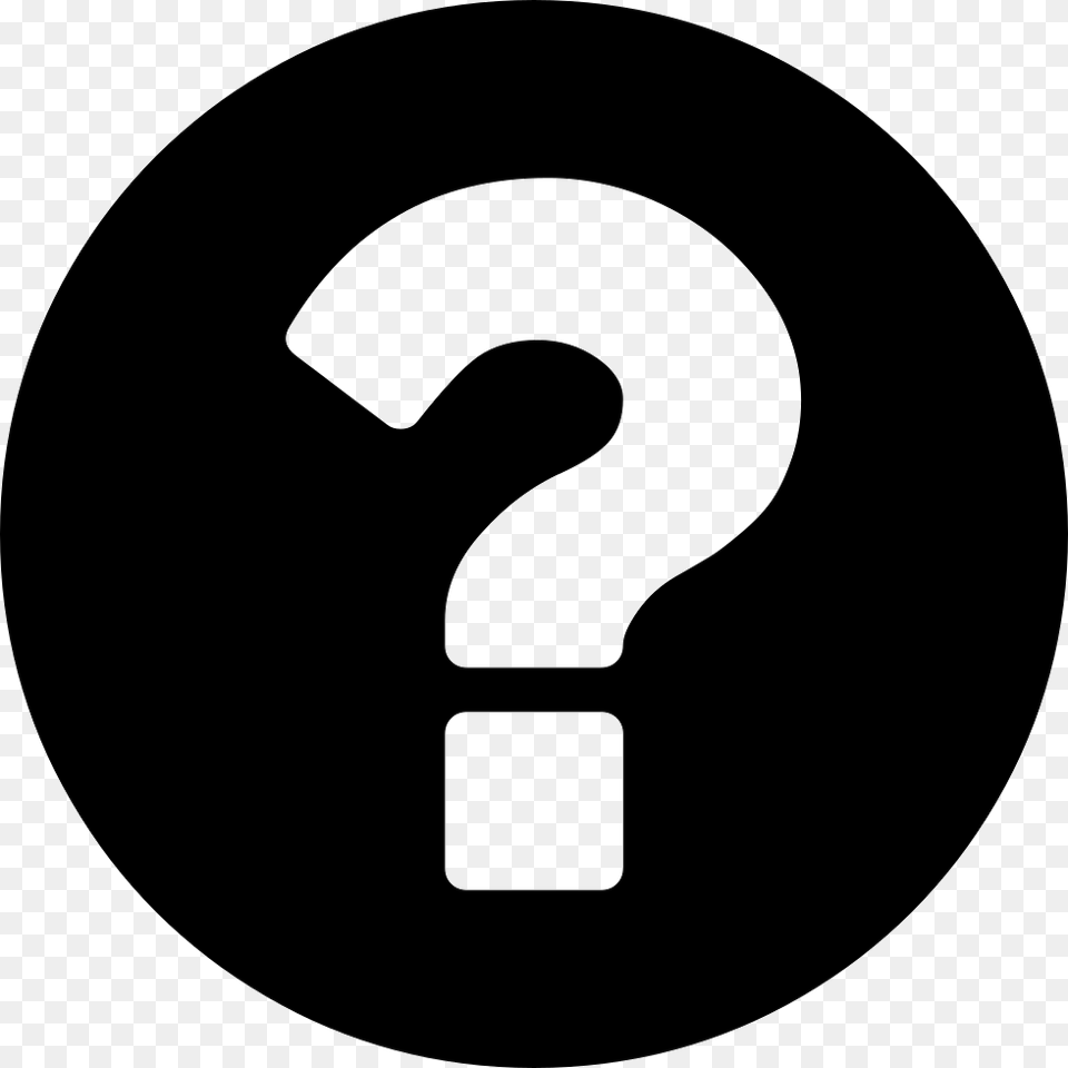 Question Mark On A Circular Black Background Icon Disk, Symbol, Text Free Png