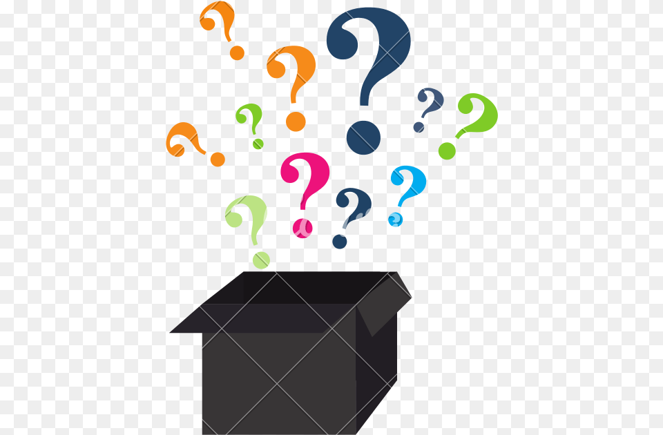 Question Mark On Box Box Question Mark, Art, Graphics, Paper, Confetti Png Image