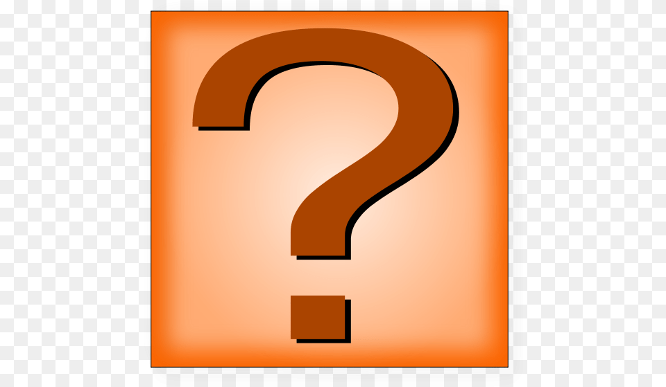 Question Mark Orange Button Question Mark Box Clipart, Number, Symbol, Text, Blackboard Png Image