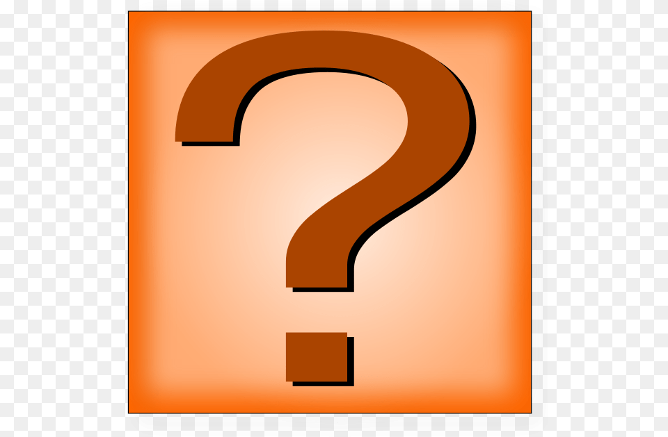 Question Mark Orange Button Question Mark Box Clipart, Number, Symbol, Text, Mailbox Free Png