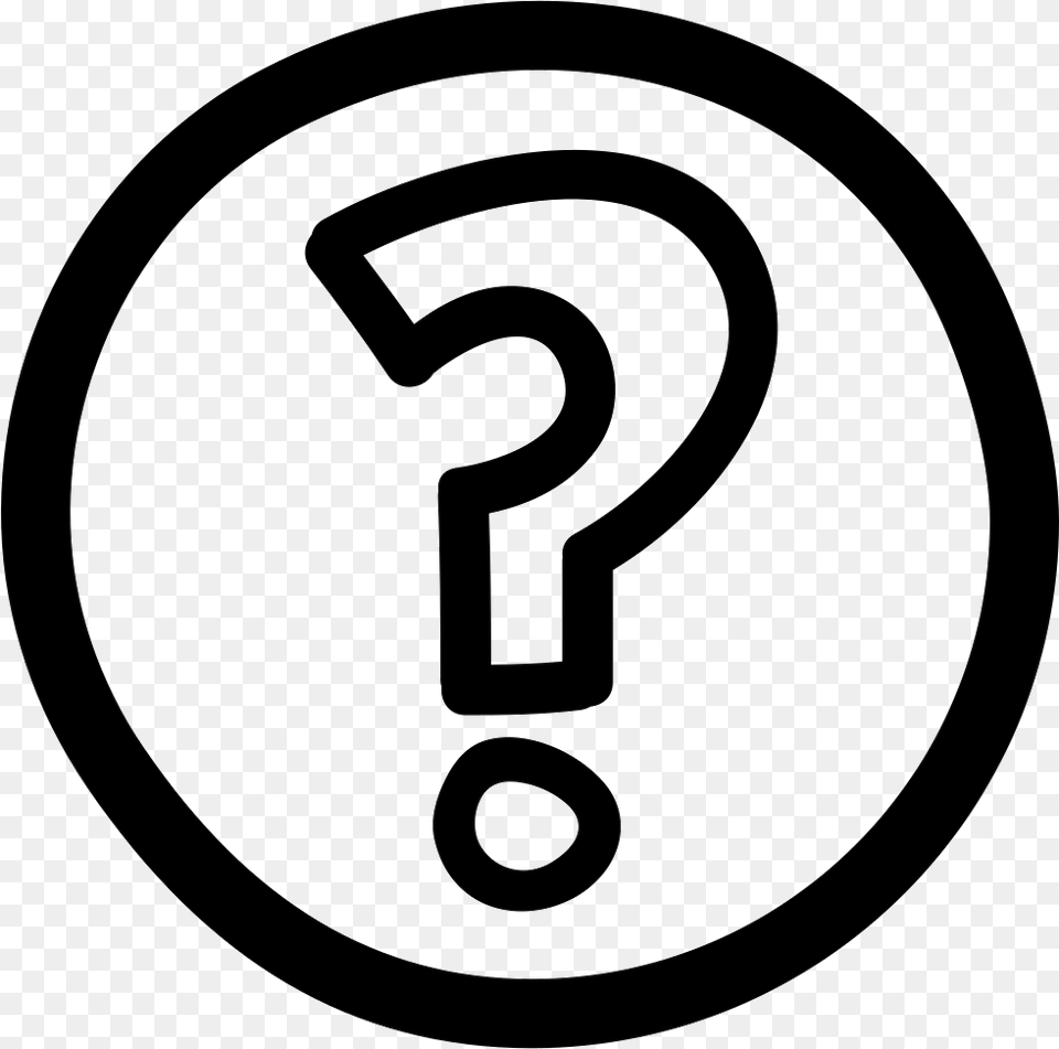 Question Mark Outline In A Circle Hand Drawn Button Charing Cross Tube Station, Number, Symbol, Text, Ammunition Png Image