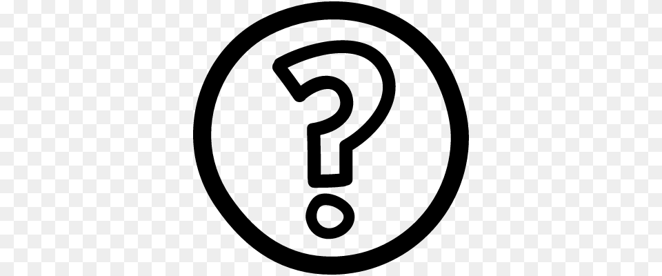 Question Mark Outline In A Circle Hand Drawn Button Number 5 In Circle, Gray Free Png Download