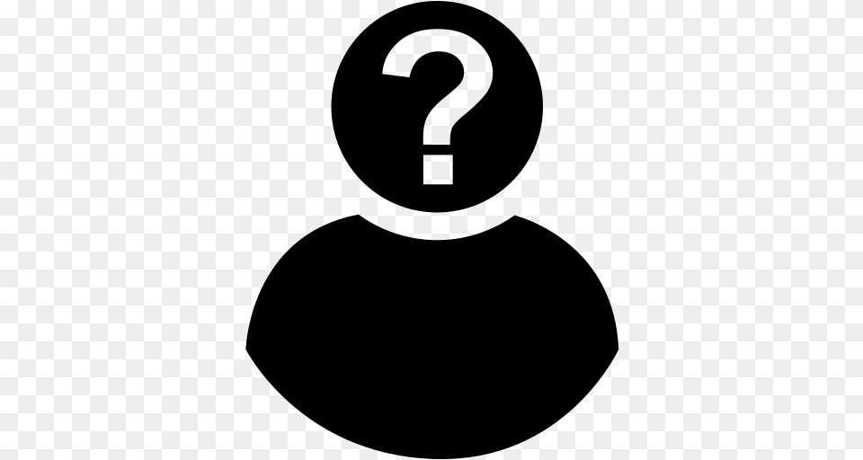 Question Mark Person Icon, Gray Png