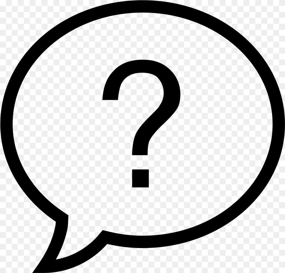 Question Mark Speech Bubble With Question Mark, Gray Free Png
