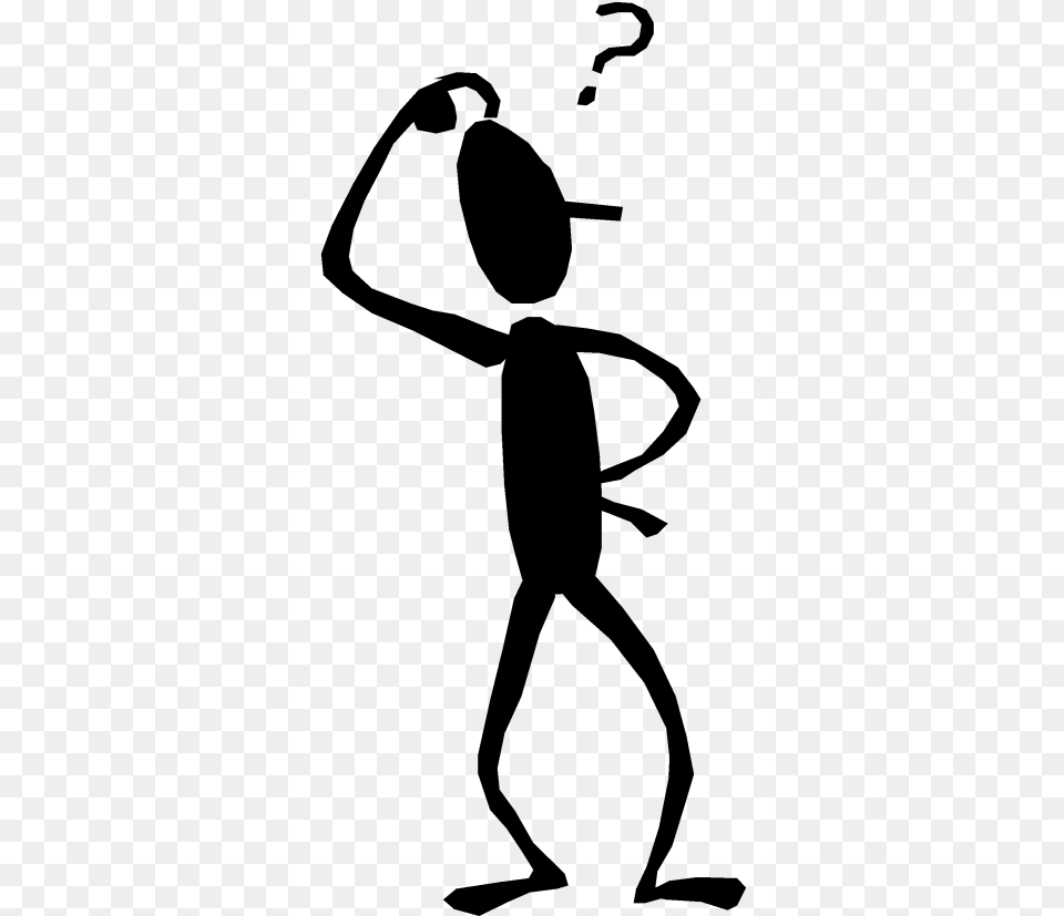 Question Mark Stick Figure, Gray Png Image