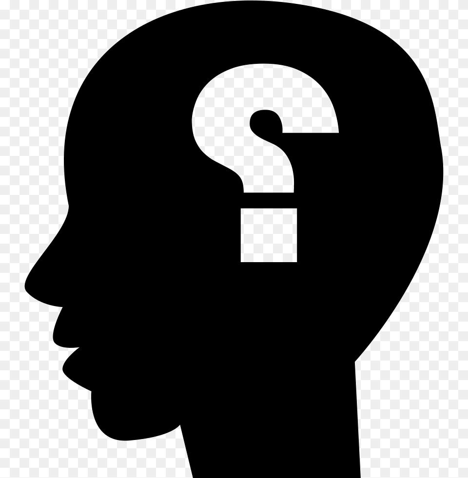 Question Sign In Bald Head Comments Question Sign, Silhouette, Stencil, Adult, Female Png