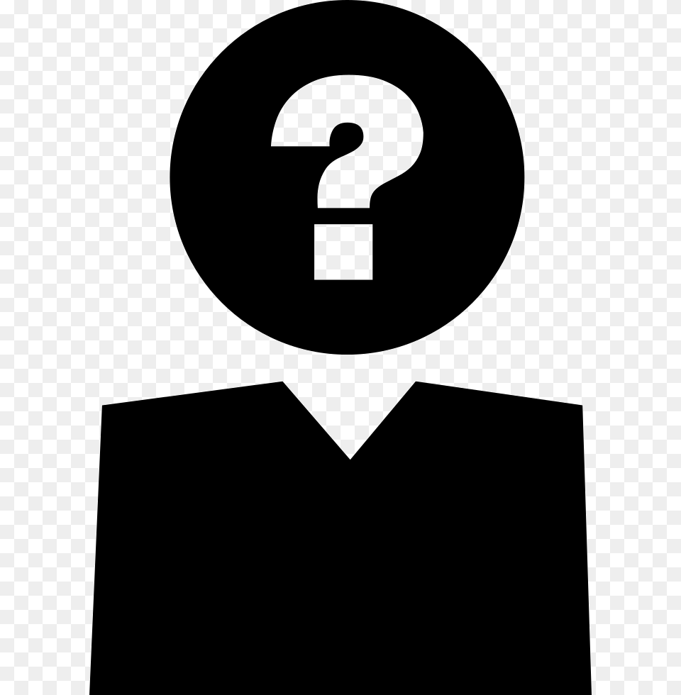 Question Sign On Person Head Unknown Sign, Stencil Free Transparent Png