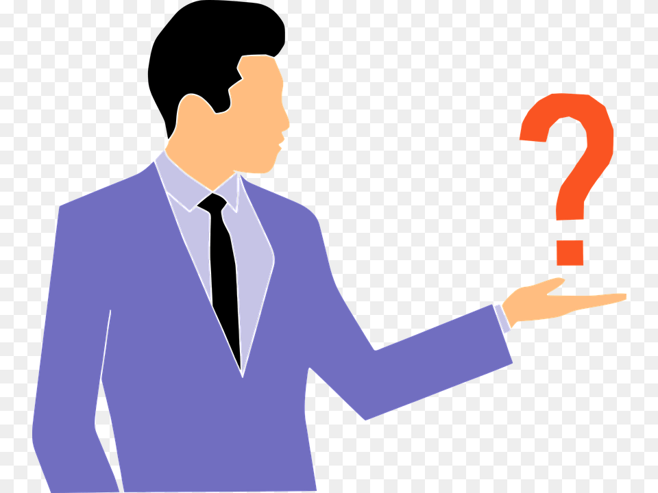 Questions Quiz Man Business Answer Thinking Suits Questions, Clothing, Shirt, Formal Wear, Suit Free Transparent Png