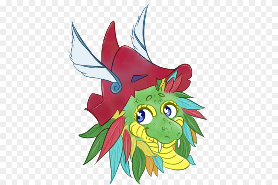 Quetzalcoatl Chibi Headshot Cartoon, Art, Graphics, Book, Comics Png Image