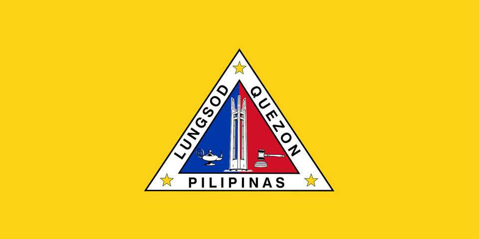 Quezon City Flag Clipart, Triangle, Sign, Symbol Free Png