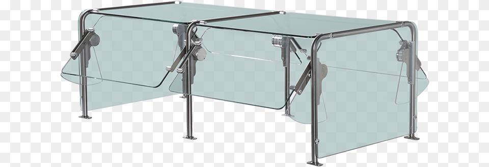 Quick Click Adjustable Double Sided Glass Sneeze Guard Folding Table, Furniture Free Png