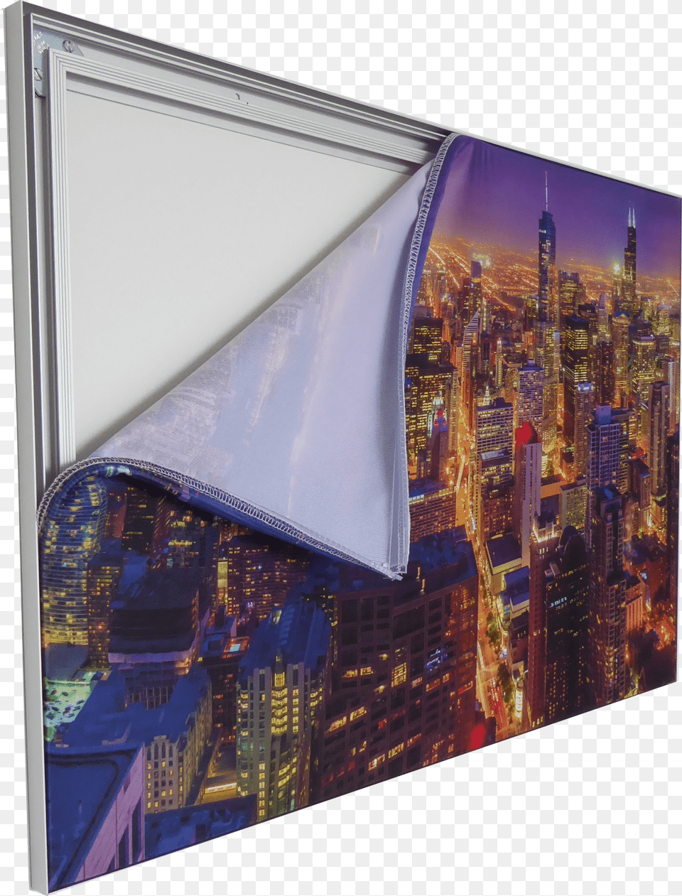 Quick Click Frame With Stretch Fabric, Advertisement, Canvas, City, Metropolis Free Transparent Png