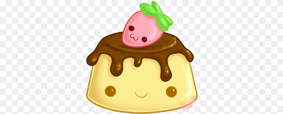 Quick Doodle With My New Bamboo Tablet Cute Flan Flan Kawaii, Birthday Cake, Cake, Cream, Dessert Free Png Download
