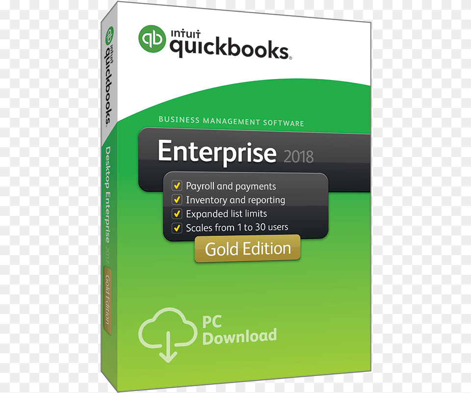 Quickbooks Enterprise 2018 Gold Edition 2 User Multimedia Software Free Png