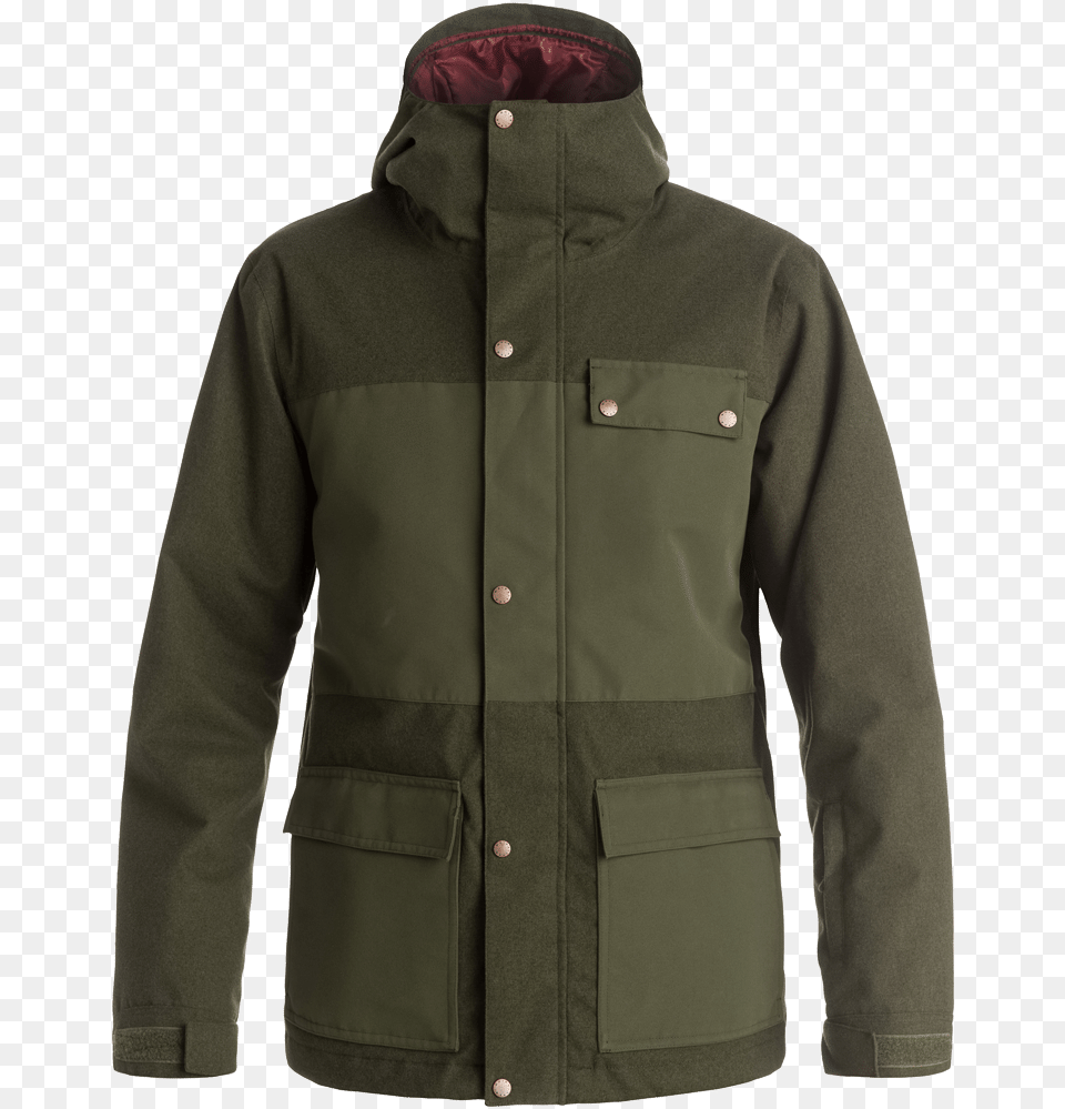 Quicksilver Honest Jacket Forest Night Jacket, Clothing, Coat Free Transparent Png