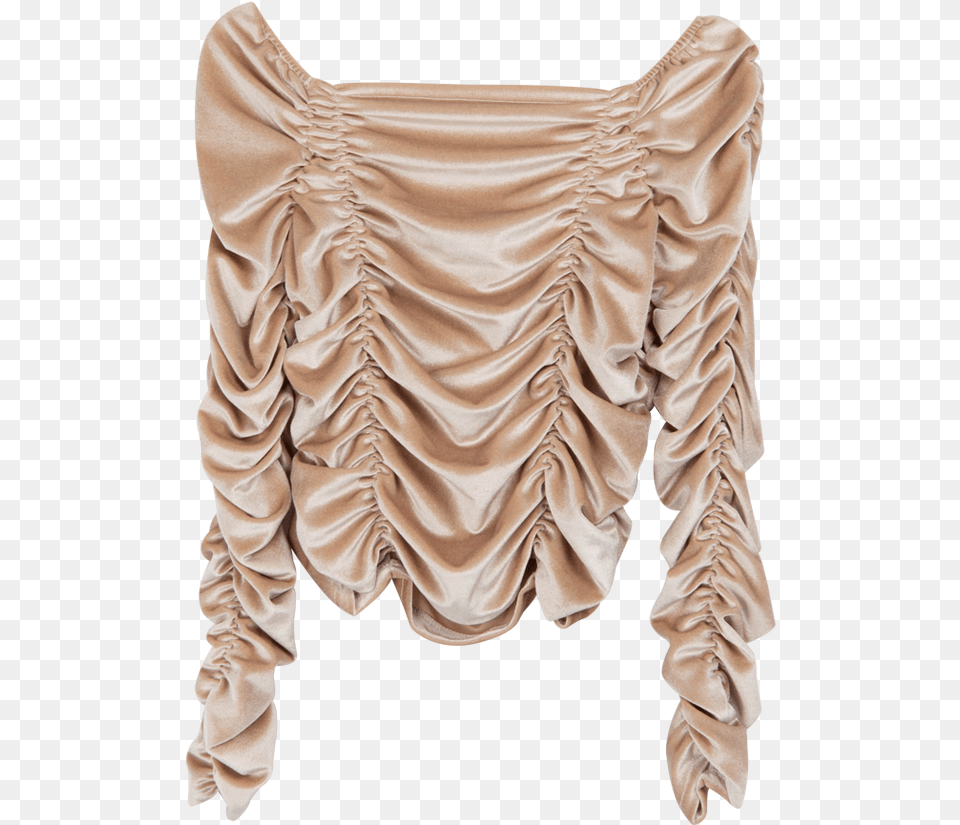 Quietlabruched Wide Neck Blouse Silk, Clothing, Coat Png Image