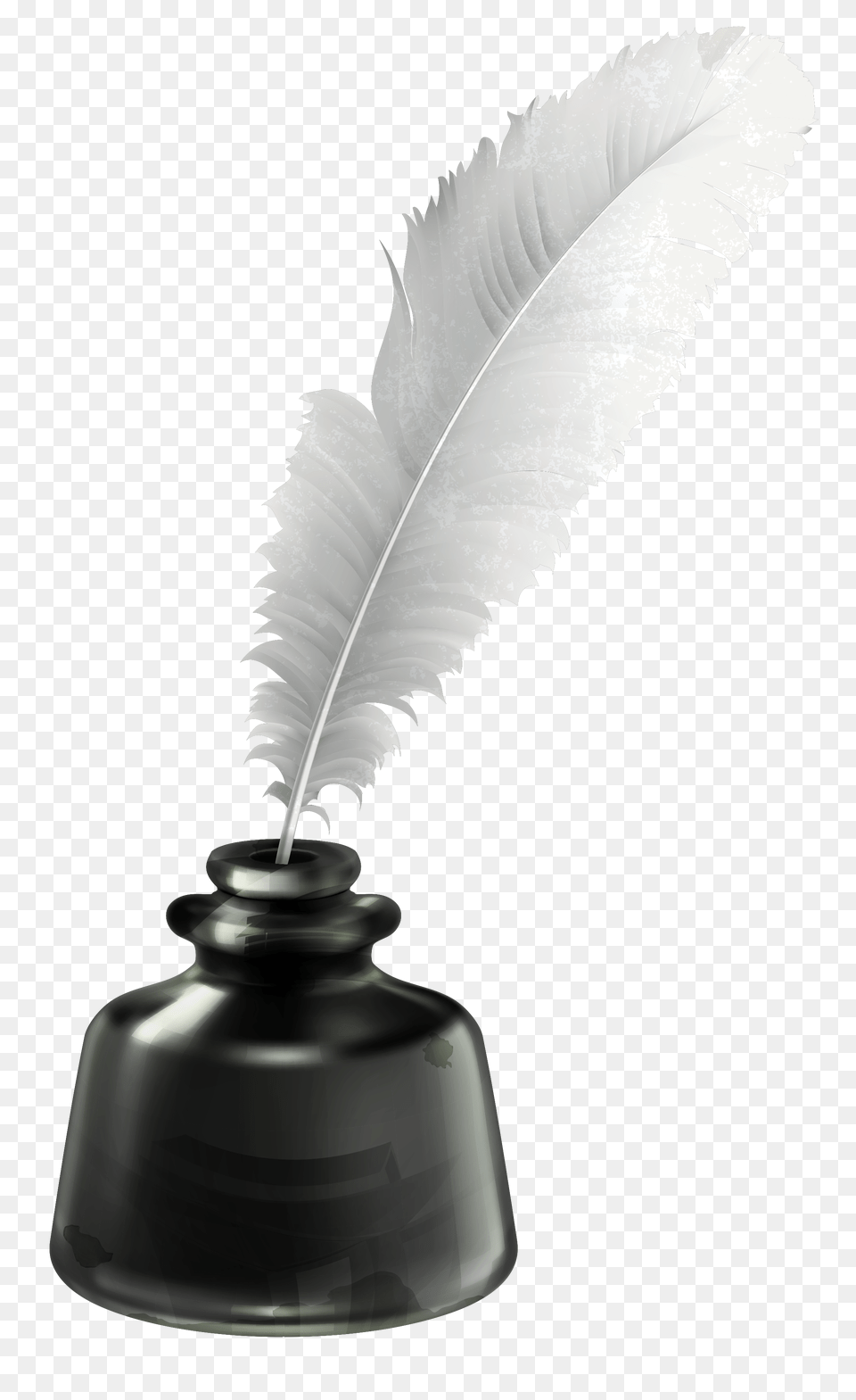 Quill And Blue Ink Pot Transparent Clip Art Office, Bottle, Ink Bottle, Smoke Pipe Png Image