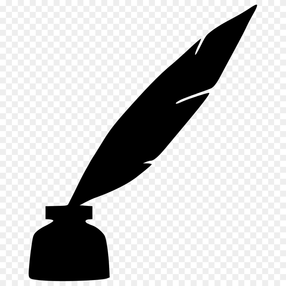 Quill And Ink, Gray Free Transparent Png