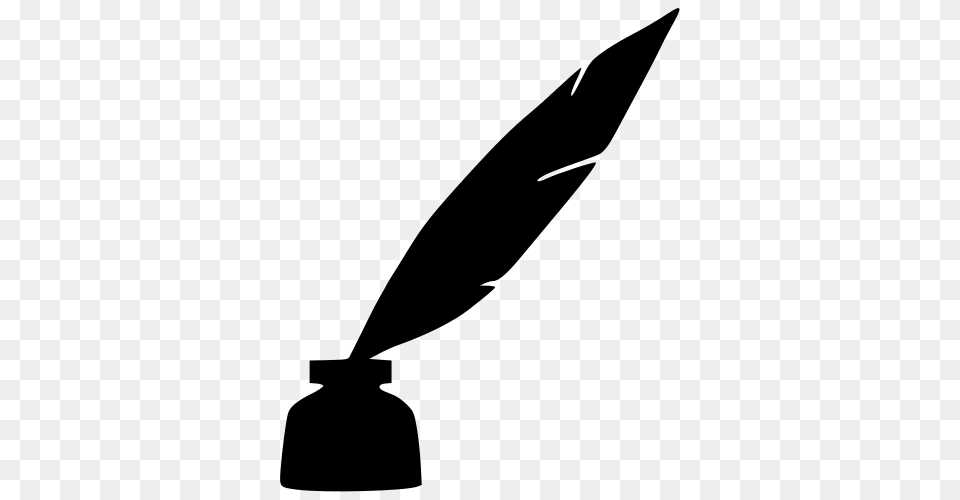 Quill And Ink, Gray Png