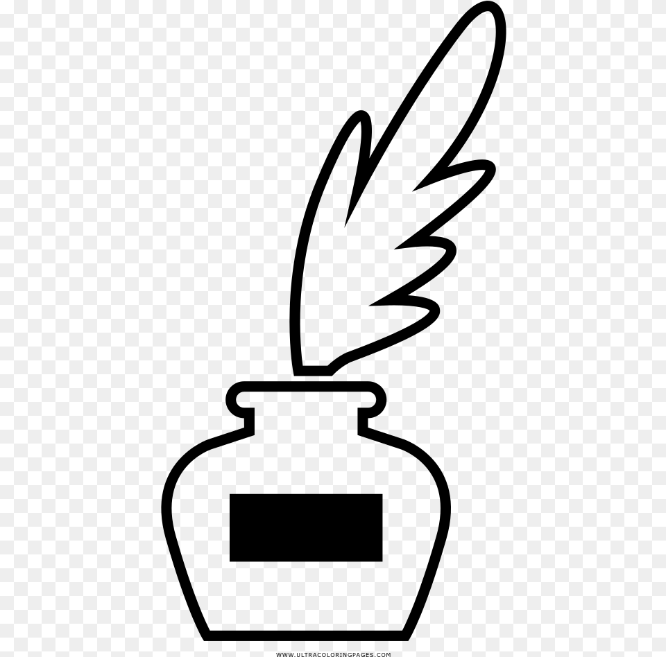 Quill And Ink Coloring, Gray Png