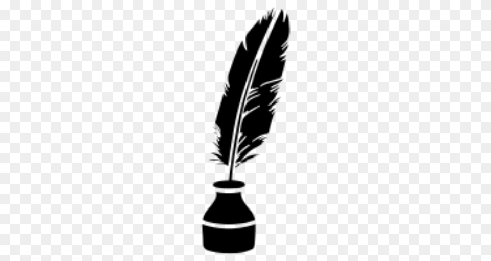 Quill Inkwell Pen Clip Art, Gray Png Image