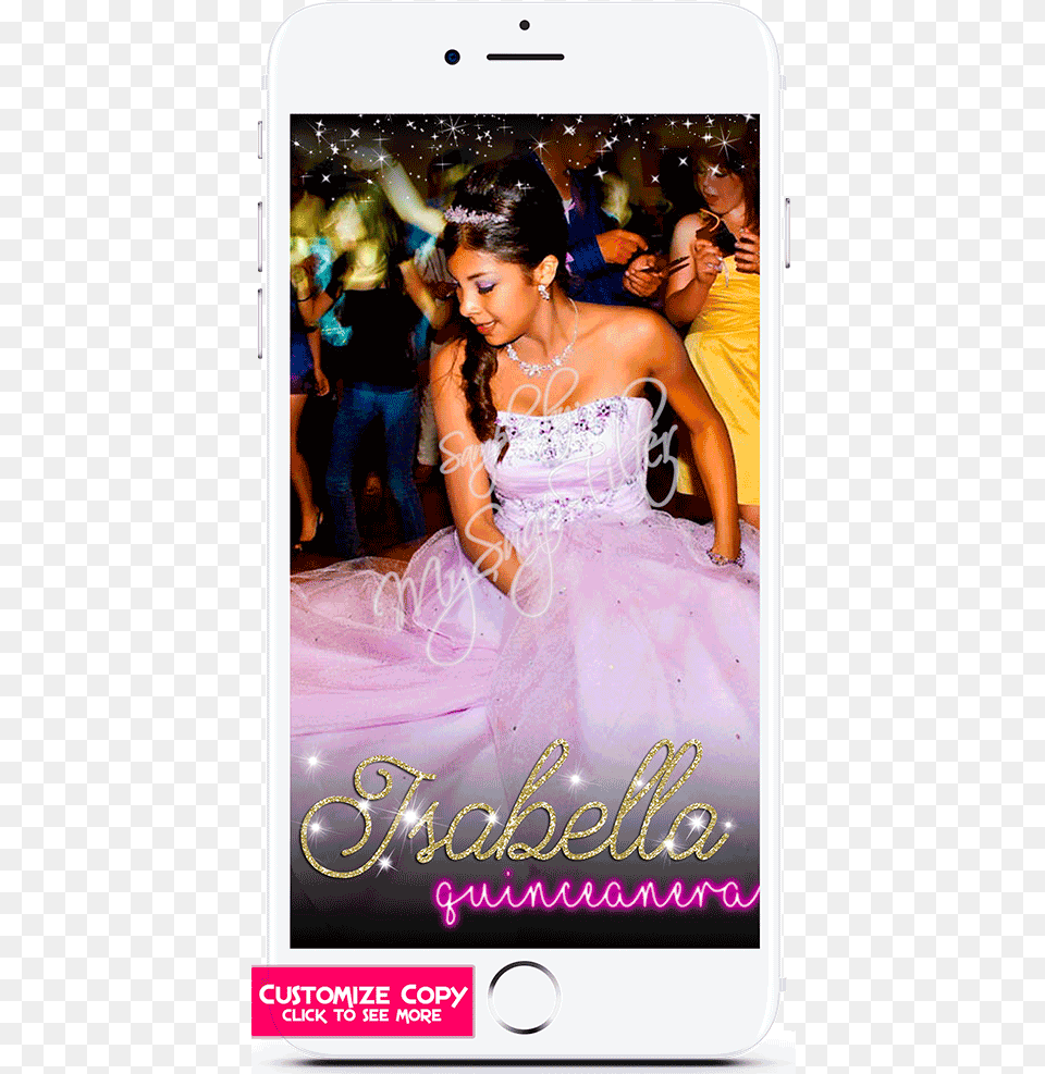 Quinceanera Gold Pink Glitter Snapchat Filter, Clothing, Dress, Formal Wear, Adult Free Png Download