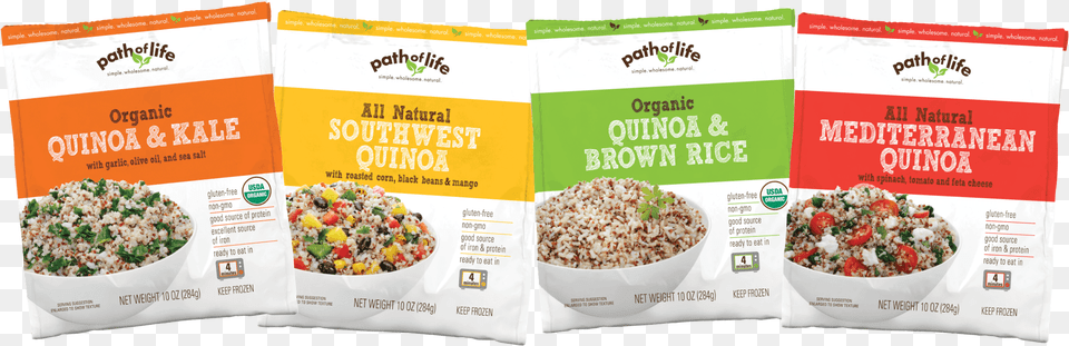 Quinoa Bag Lineup Path Of Life Southwest With Roasted Corn Black Beans, Advertisement, Poster, Food Png Image