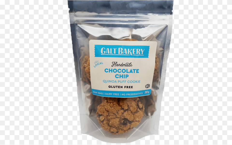 Quinoa Puff Cookie Galtbakery Chocolate Chip Cookie, Food, Grain, Granola, Produce Free Png Download