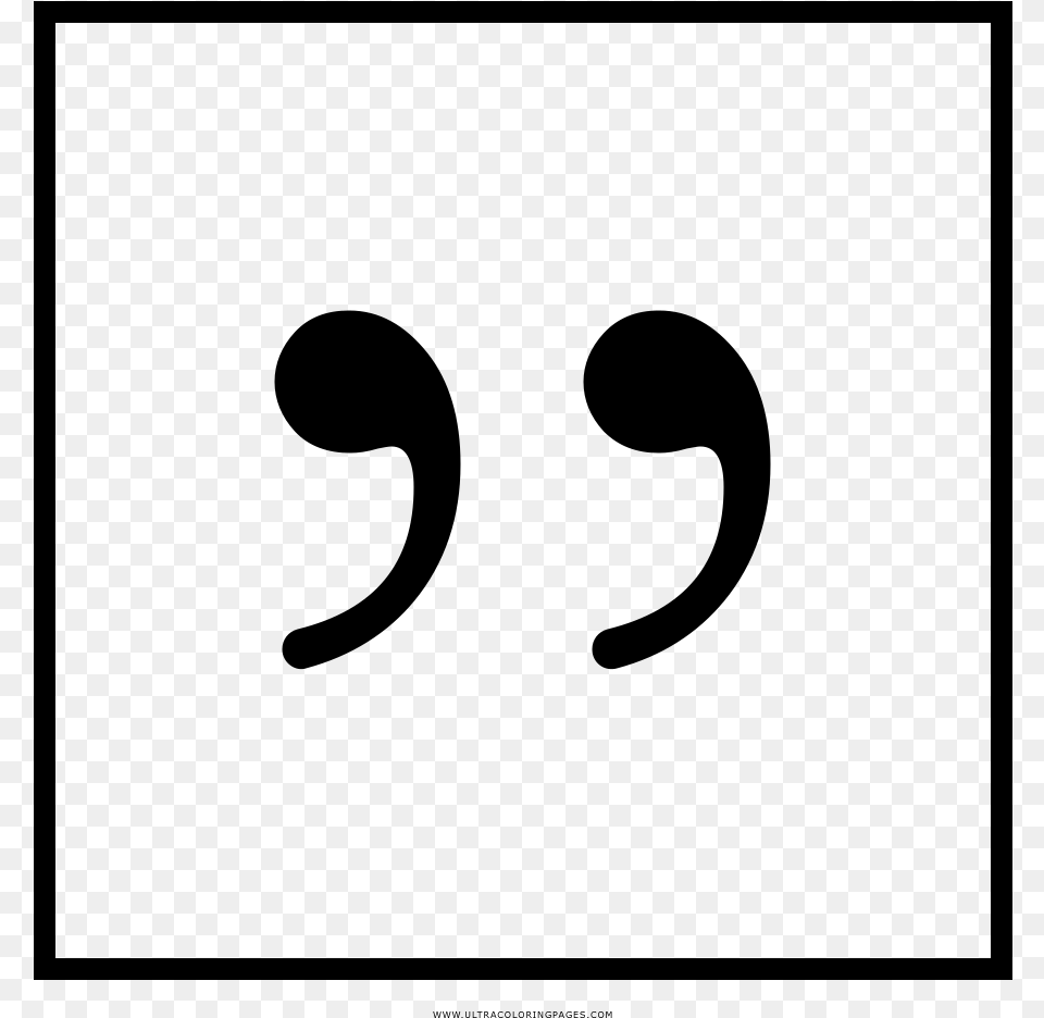 Quotation Marks Coloring, Gray Png