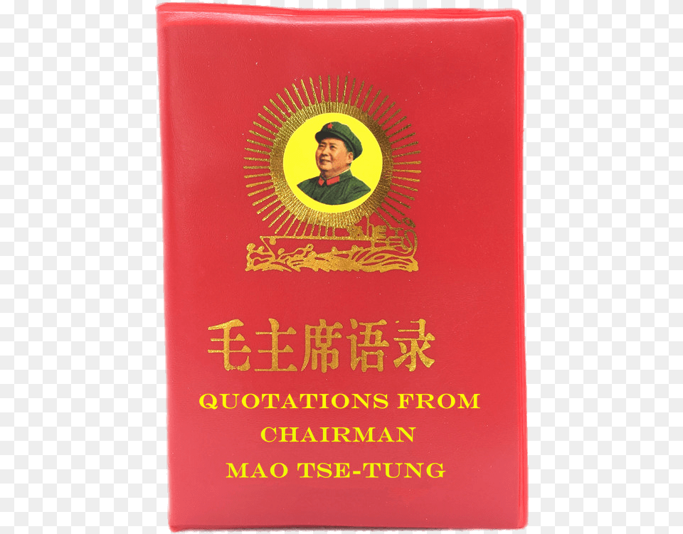 Quotations From Chairman Mao Tse Tung Chairman Mao Little Red Book, Publication, Adult, Person, Man Free Png