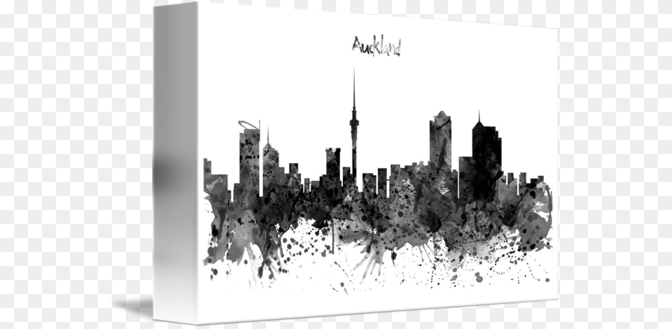 Quotauckland Black And White Watercolor Skylinequot By Auckland, City, Architecture, Building, Spire Free Png Download