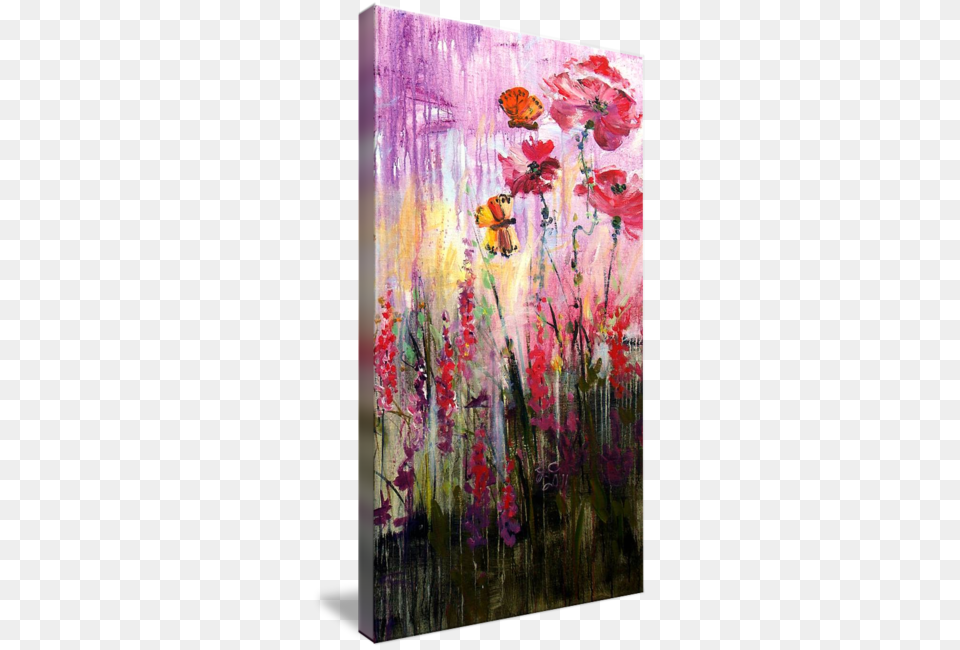 Quotbutterflies Frolicking Painting By Ginettequot By Ginette Gallery Wrapped Canvas Art Print 27 X 48 Entitled Bees, Modern Art, Flower, Petal, Plant Free Png
