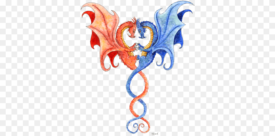 Quotdragon Artquot Quotdragon Tattoo Artquot Intertwined Dragons Dragons Intertwined, Dragon, Animal, Dinosaur, Reptile Free Png Download