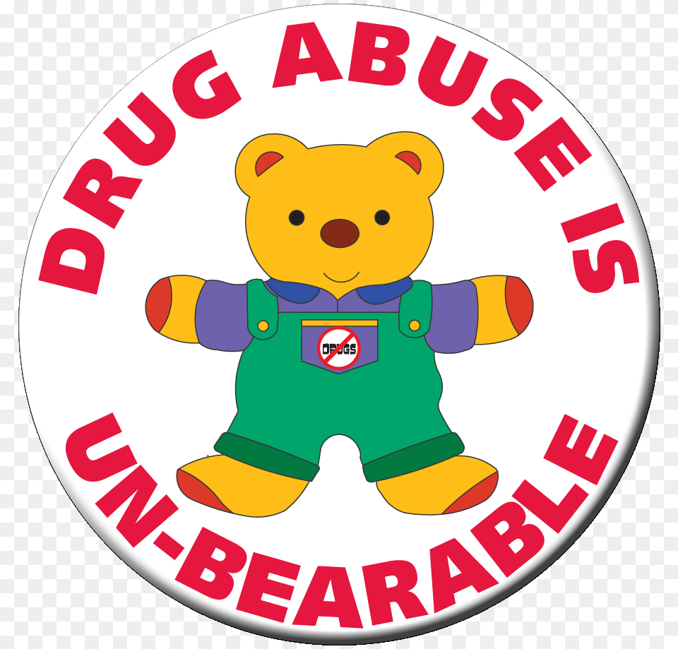 Quotdrug Abuse Is Un Bearablequot Red Ribbon Teddy Bear Cartoon, Animal, Mammal, Wildlife, Logo Png Image