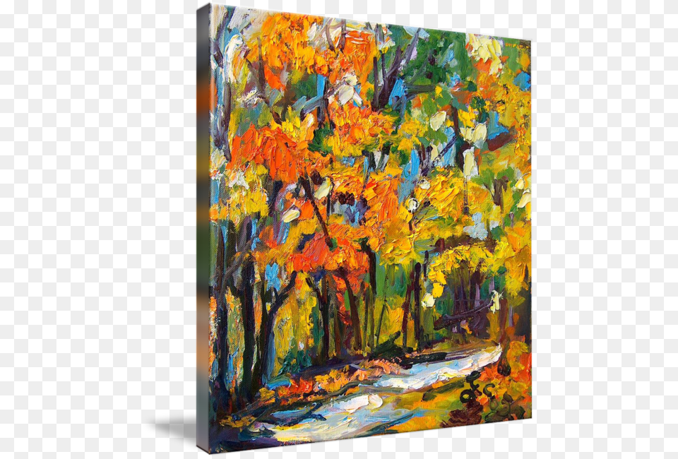 Quotgeorgia Autumn Landscape Oil Paintingquot By Ginette Gallery Wrapped Canvas Art Print 36 X 36 Entitled Autumn, Modern Art, Painting, Plant, Tree Png Image