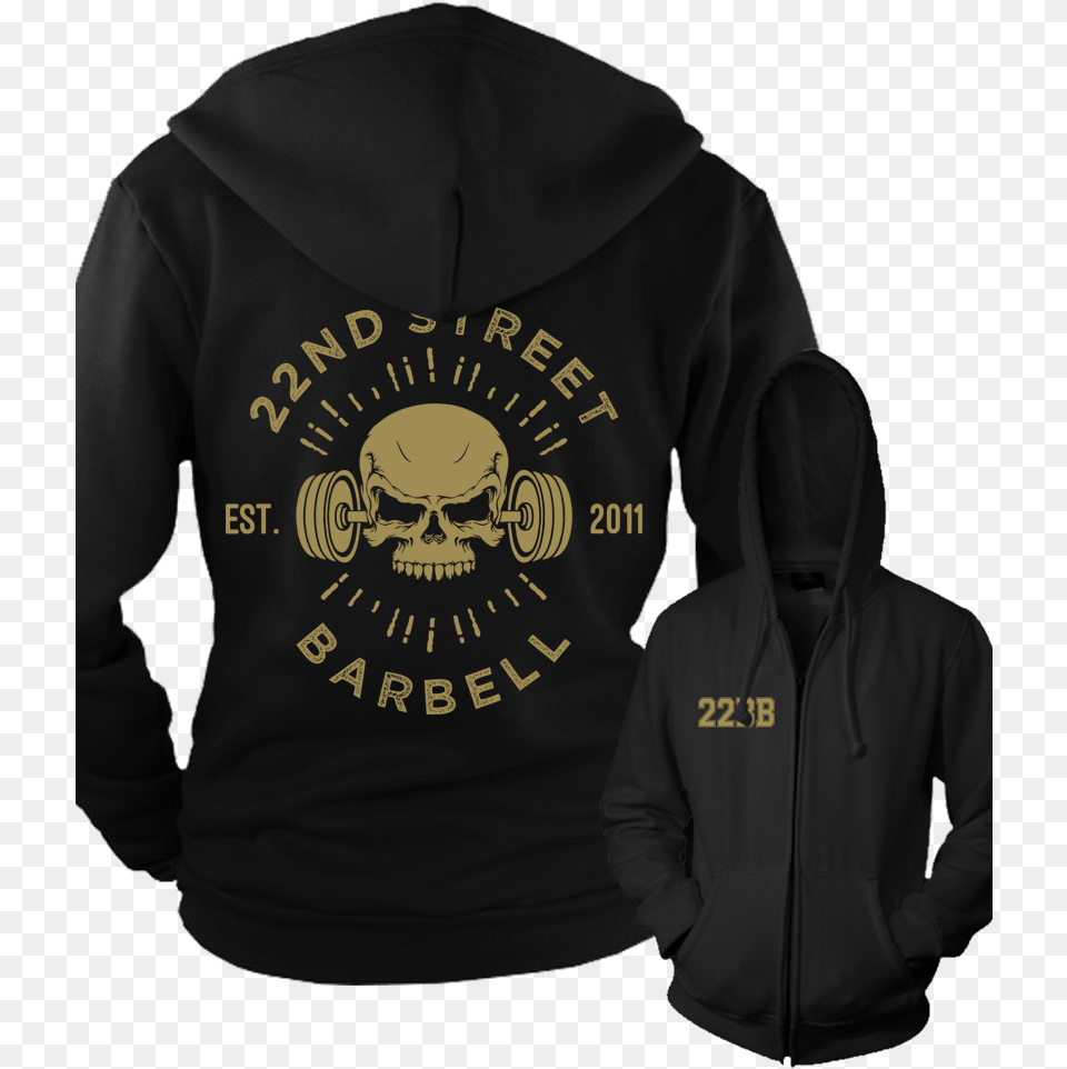 Quotgold Skullquot Zip Up Hoodie Tribal Skull On Black Mouse Pad, Clothing, Sweater, Knitwear, Sweatshirt Free Png Download