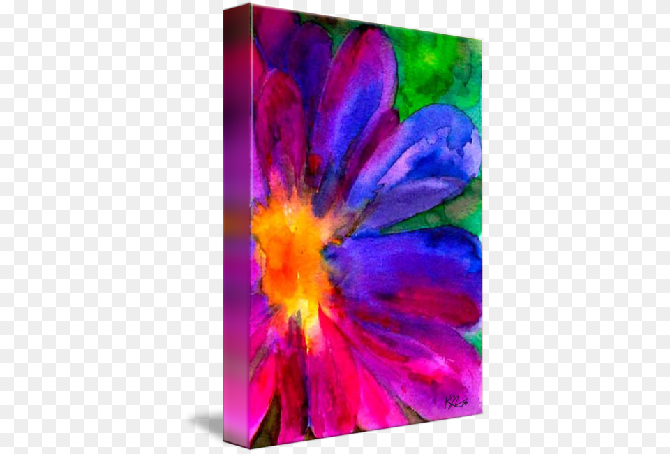 Quothappiness Flowerquot By Karin Nemri Watercolor Painting Colorful Flower, Art, Canvas, Modern Art, Purple Free Png
