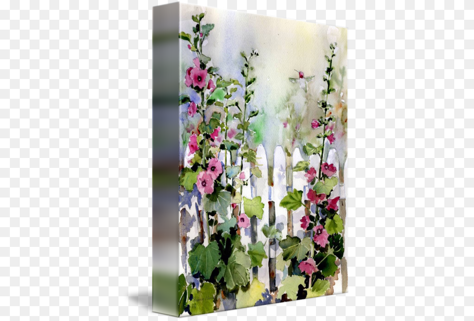 Quothollyhock Fencequot By Sharon Himes Como Adelgazar Y Comer Todo Lo Que Quieras La Dieta, Fence, Flower, Geranium, Petal Png Image