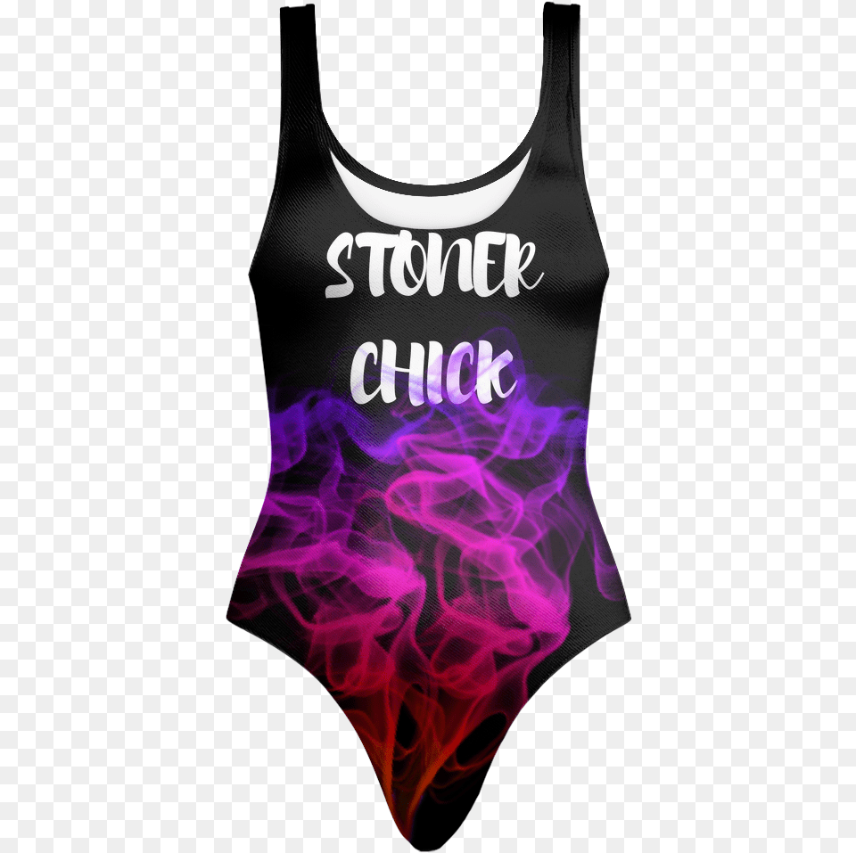 Quothot Stoner Chickquot Black Swimsuit Maillot, Clothing, Swimwear, Tank Top, Person Free Png
