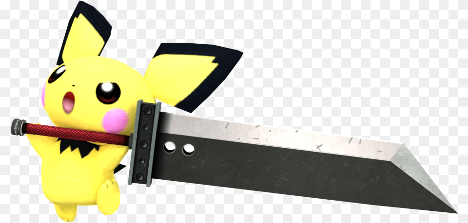 Quoti Forget How I Got This Idea But Pichu With The Buster Baby Toys, Blade, Dagger, Knife, Weapon Png