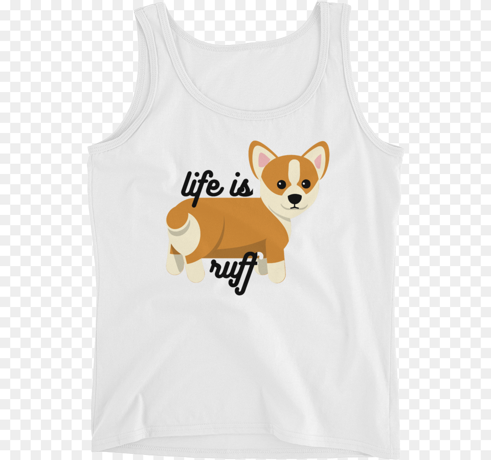 Quotlife Is Ruffquot Corgi Women39s Tank Top Cute Corgi Puppy Dog 3quot Sew On Patch, Clothing, Tank Top, Animal, Canine Free Png