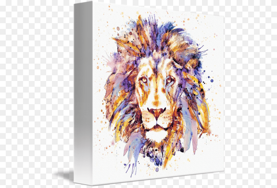 Quotlion Headquot By Marian Voicu Lion Face Watercolor, Art, Modern Art, Animal, Mammal Free Transparent Png