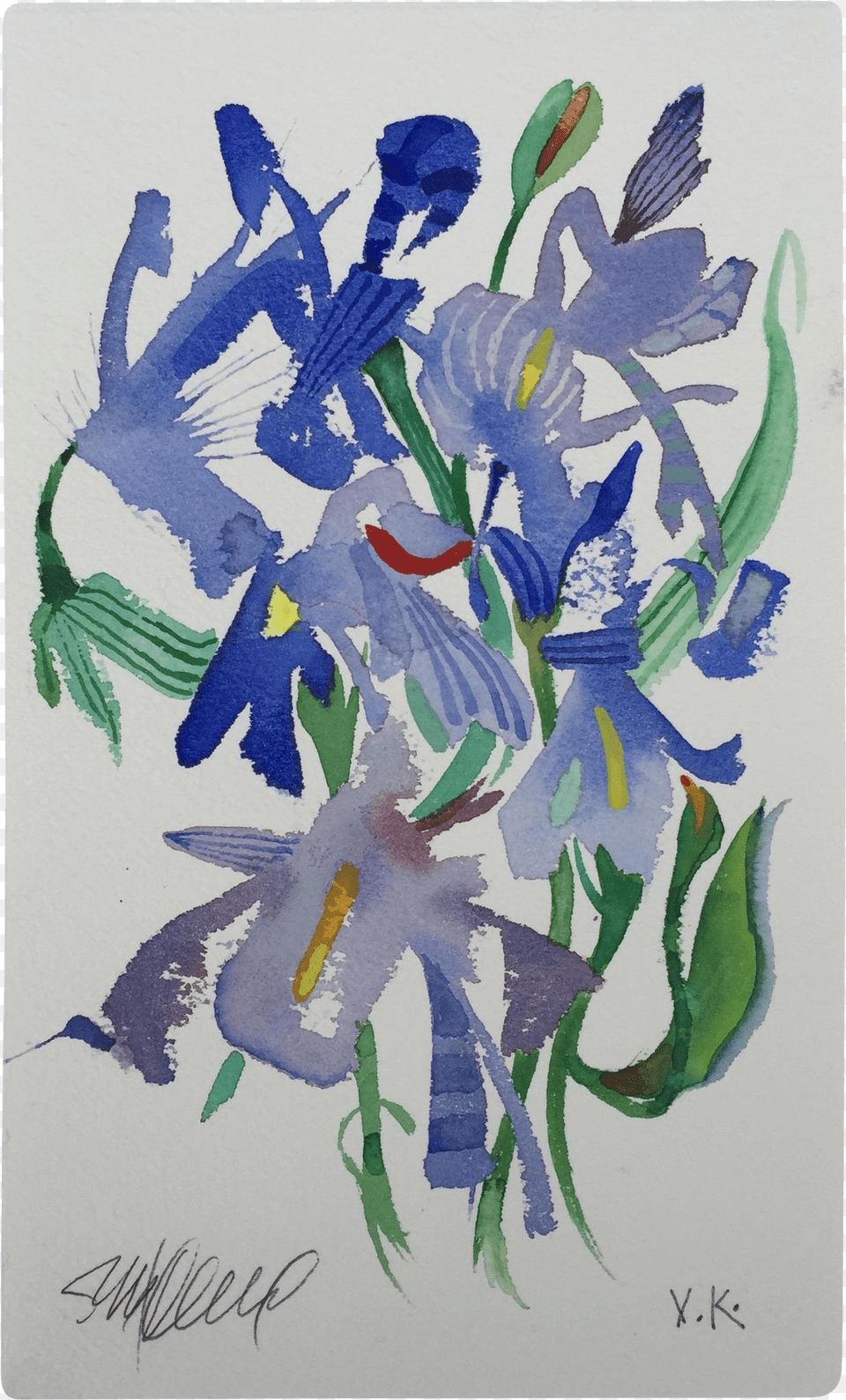 Quotmeadow Iris 1quot Original Watercolor Painting Watercolor Painting, Winter, Outdoors, Nature, Ice Free Transparent Png