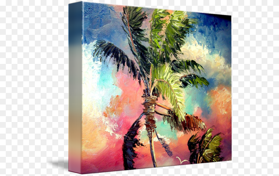 Quotpalette Knife Palm Treequot By Mazz Original Painting Tumblr Palm Tree, Art, Modern Art, Canvas, Plant Png Image
